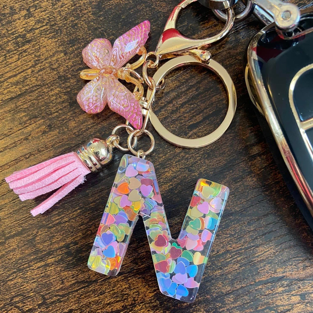 Initial Keychains - Pink